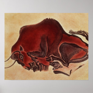 Schaukeln Sie Malerei eines Bisons, spätes Poster