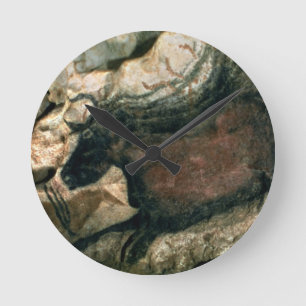 Schaukeln Sie Malerei eines schwarzen Stiers, Runde Wanduhr