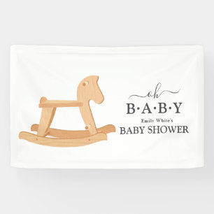 Schaukelpferd-Baby-Party Minimalistische Baby-Part Banner