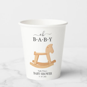 Schaukelpferd-Baby-Party Minimalistische Baby-Part Pappbecher