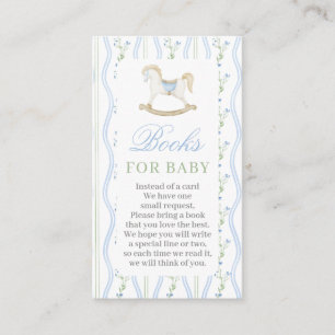 Schaukelpferd-Baby-Shower-Bücher für Baby-Karte Begleitkarte