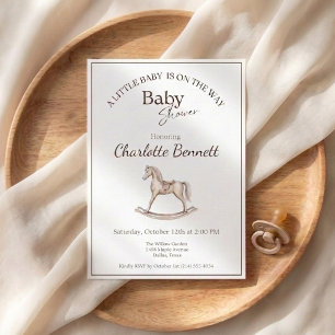 Schaukelpferd Baby Shower Neutral  Einladung