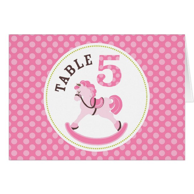 Schaukelpferd-Mädchen-Tabellen-Karte 5 (Vorderseite (Horizontal))