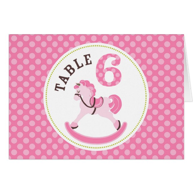 Schaukelpferd-Mädchen-Tabellen-Karte 6 (Vorderseite (Horizontal))