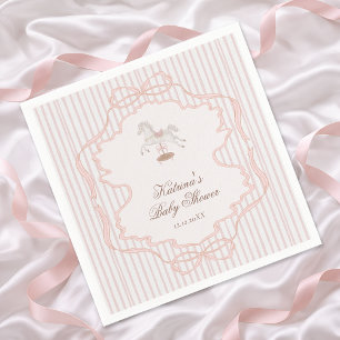 Schaukelpferd Rosa Mädchen-Baby-Party Serviette