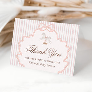 Schaukelpferd Vintage Baby Shower Danksagungskarte Dankeskarte