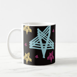 Schaukelsterne Pink Blau Schwarz  Kaffeetasse