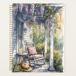 Schaukelstuhl-Szene auf der Wisteria-Veranda Planer