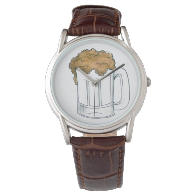 Schaumbeere Tasse Stein Ale Bar Drink Watch Armbanduhr (Vorderseite)