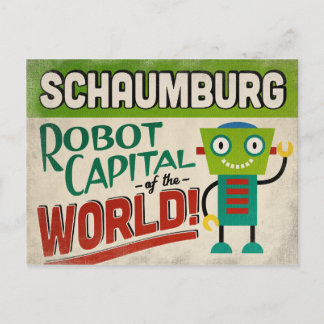 Schaumburg Illinois Robot - Funny Vintag Postkarte