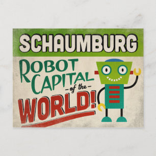 Schaumburg Illinois Roboter - Lustiges Vintage Postkarte