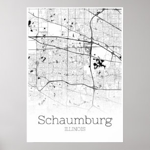 Schaumburg Karte - Illinois - City Map Poster
