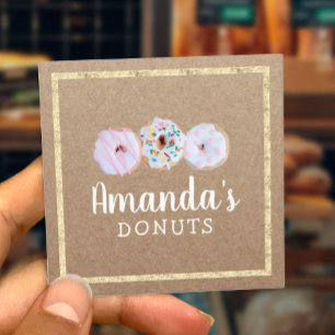 Schaumgummiring-Kuchen-handgemachtes Bäckerei-Café Quadratische Visitenkarte
