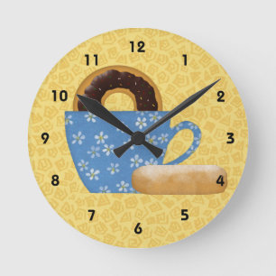 Schaumgummiringe und Kaffee-Wanduhr Runde Wanduhr