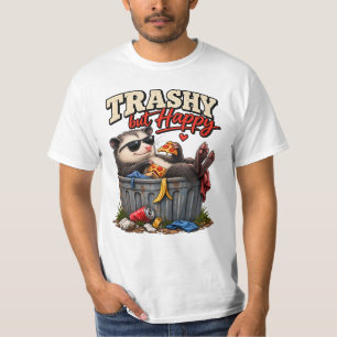 Schaumig aber glücklicher lustiger Waschbär Humor T-Shirt