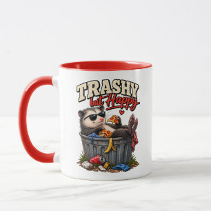 Schaumig aber glücklicher lustiger Waschbär Humor Tasse