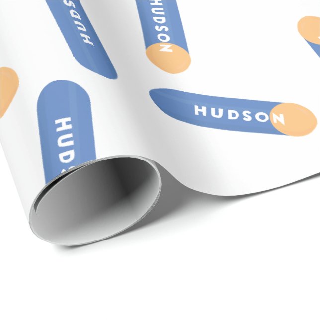 Schaumpfeil mit eigenem Namen Geschenkpapier (Rolleneckpunkt)