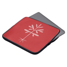 Schaumstoffschlauch mit weißem Sapling auf Rot Laptopschutzhülle
