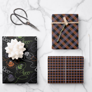 Schaurig schön verworrenes schwarzes Geschenkpapie Geschenkpapier Set