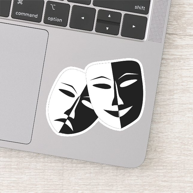 Schauspiel für einfache Drama-Comedy-Masken Aufkleber (Detail)