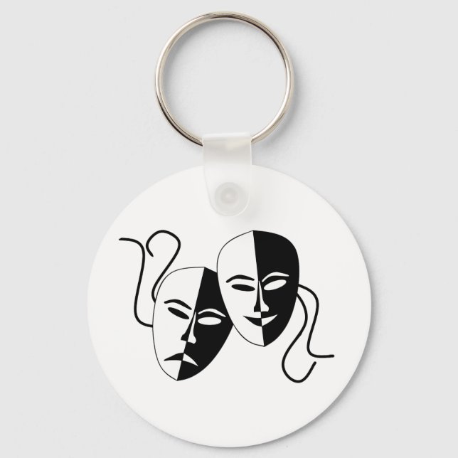 Schauspiel für einfache Drama-Comedy-Masken Schlüsselanhänger (Vorderseite)
