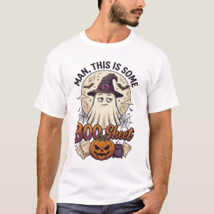 Schauspiel Geist Kürbis Halloween Mond Kessel T-Shirt