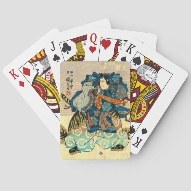 Schauspieler als Samurais Kunitake 1847 Spielkarten (Rückseite)