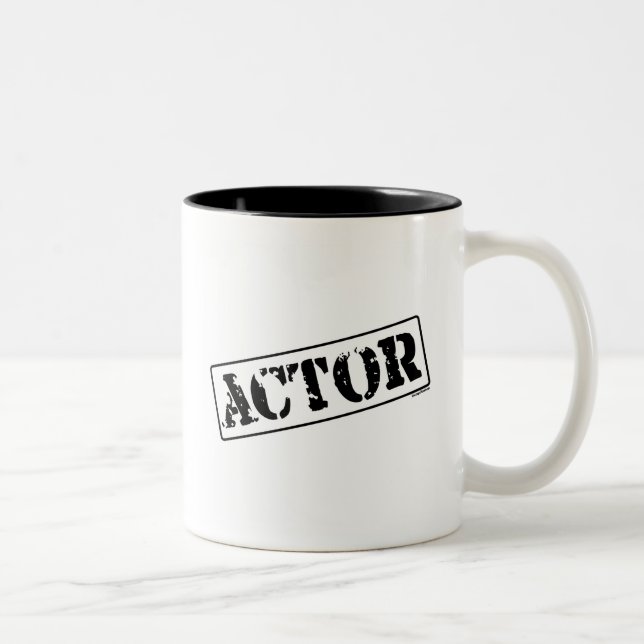 Schauspieler-Briefmarke Zweifarbige Tasse (Rechts)