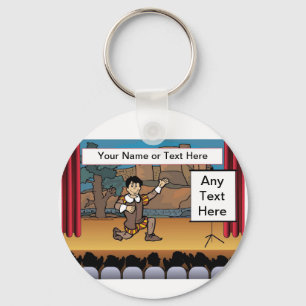 Schauspieler Cartoon von PrintedPerfection.com Schlüsselanhänger
