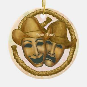 Schauspieler Cowboy Keramik Ornament
