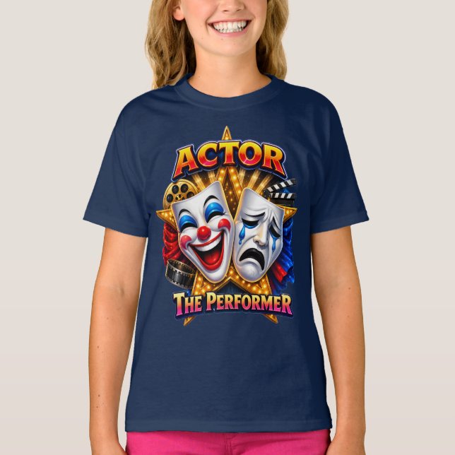 Schauspieler - Das Performer Girl's Dark Tee (Vorderseite)