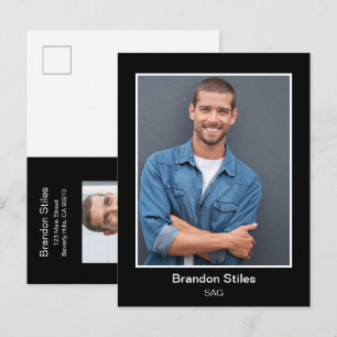 Schauspieler Headshot Foto Postkarte