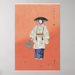 Schauspieler im Noh-Stück Hanagatami 1926 Poster