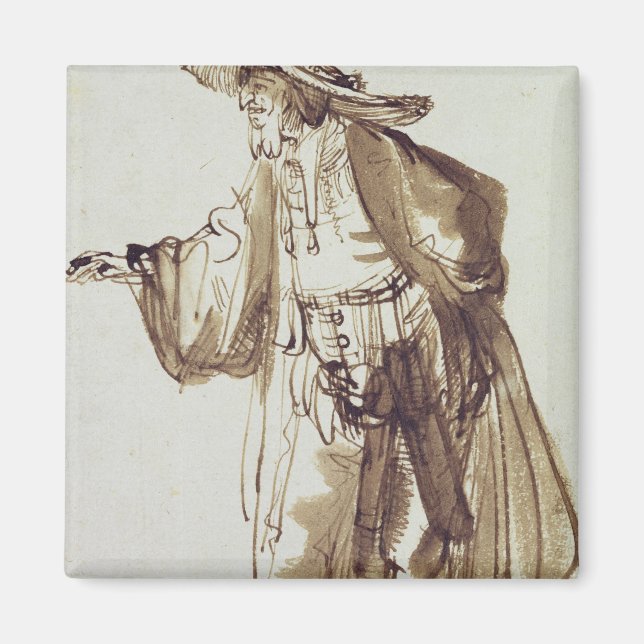 Schauspieler mit einem großformatigen Hut Magnet (Vorne)