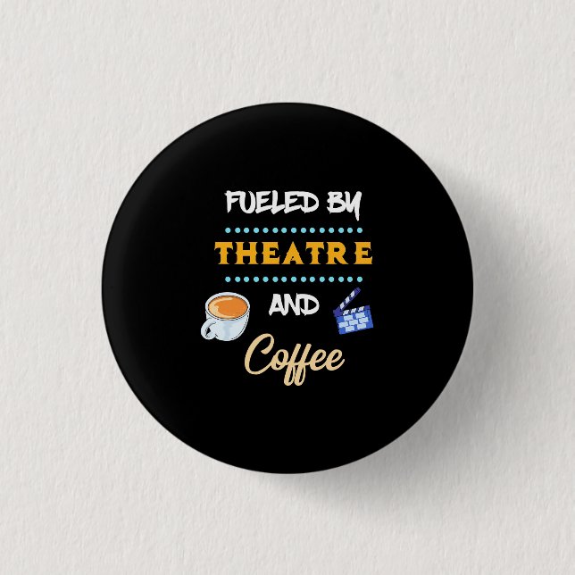 Schauspieler mit Theaterkaffee Button (Vorderseite)