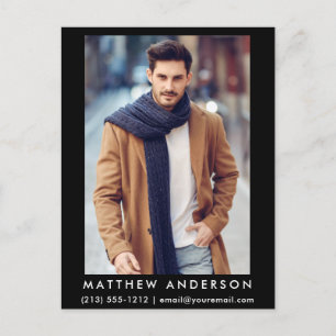 Schauspieler Modell 2 Foto Postkarte - schwarz