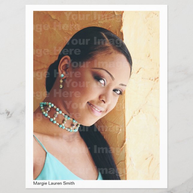 Schauspieler/Modell mit angehängtem Rückschlag Flyer (Vorne)