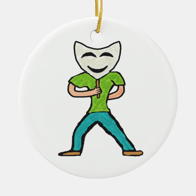 Schauspieler Schauspiel mit Maske Keramik Ornament (Vorne)