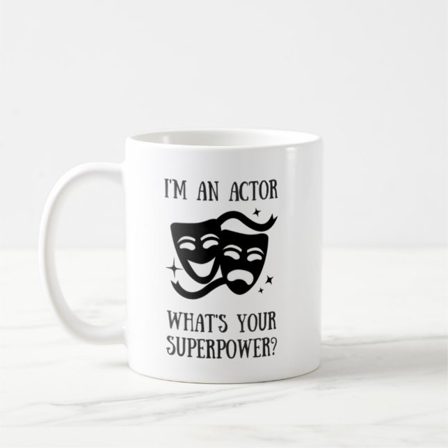 Schauspieler-Supermacht-Tasse Kaffeetasse (Links)