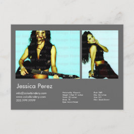 Schauspieler und Modell 2 Schwarz-Grau-Headshot Co Postkarte