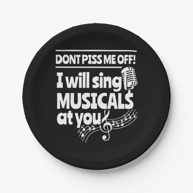 Schauspieler werden Musicals auf Sie singen Pappteller (Vorderseite)