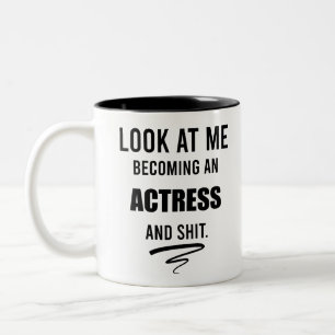 Schauspielerin Abschluss Lustiges Geschenk Theater Zweifarbige Tasse
