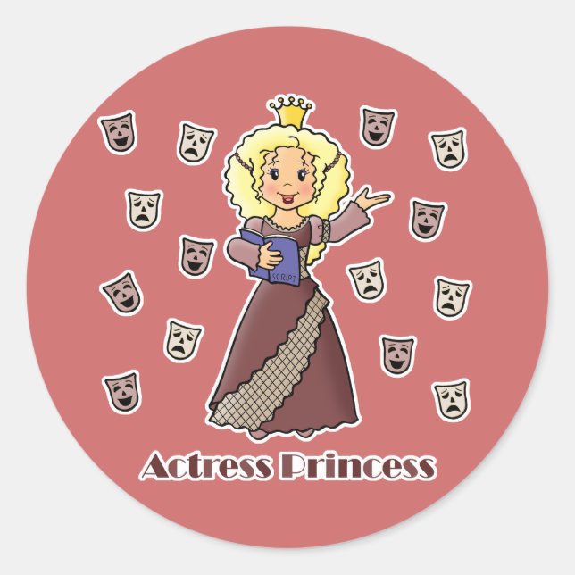 Schauspielerin Princess Runder Aufkleber (Vorderseite)