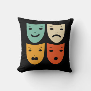 Schauspielerin Vintage Theatermaske Kissen