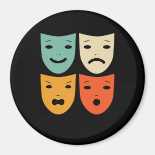Schauspielerin Vintage Theatermaske Magnet
