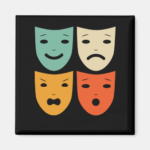 Schauspielerin Vintage Theatermaske Magnet