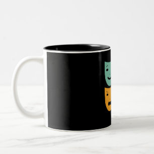 Schauspielerin Vintage Theatermaske Zweifarbige Tasse