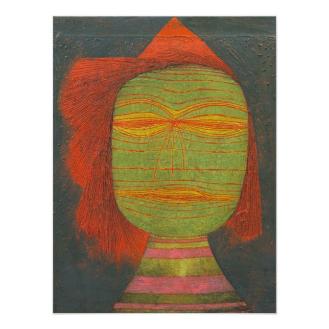 Schauspielermaske von Paul Klee Fotodruck (Vorne)