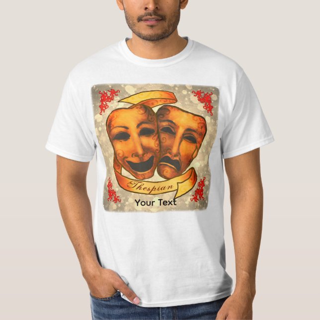 Schauspielermasken T-Shirt (Vorderseite)