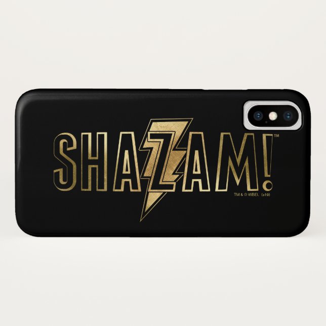 SCHAZAM! | Gold-Logo Case-Mate iPhone Hülle (Rückseite (Horizontal))